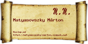 Matyasovszky Márton névjegykártya