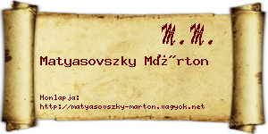 Matyasovszky Márton névjegykártya