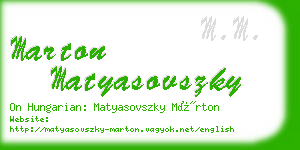 marton matyasovszky business card